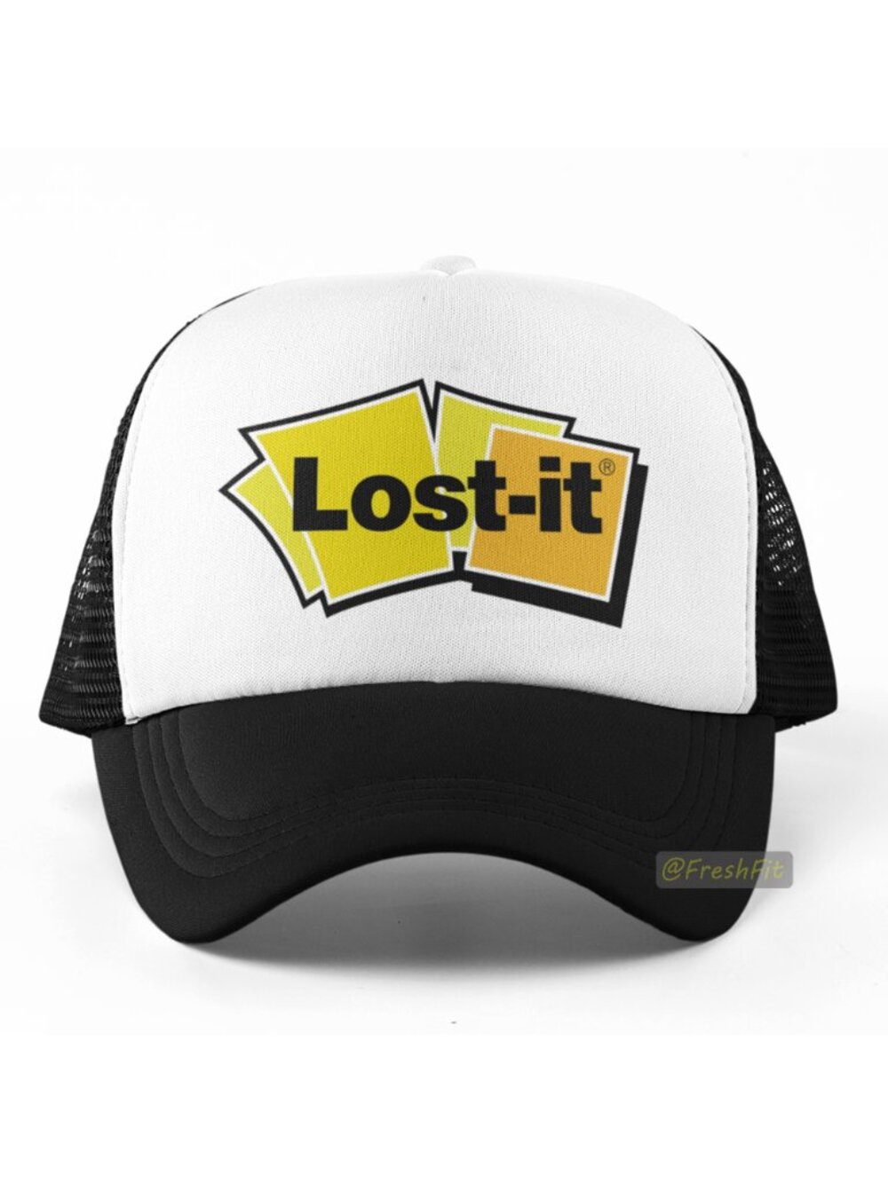 🆕Lost It Notes Funny Foam Trucker Hat Mesh Snapback Cap Black/White
